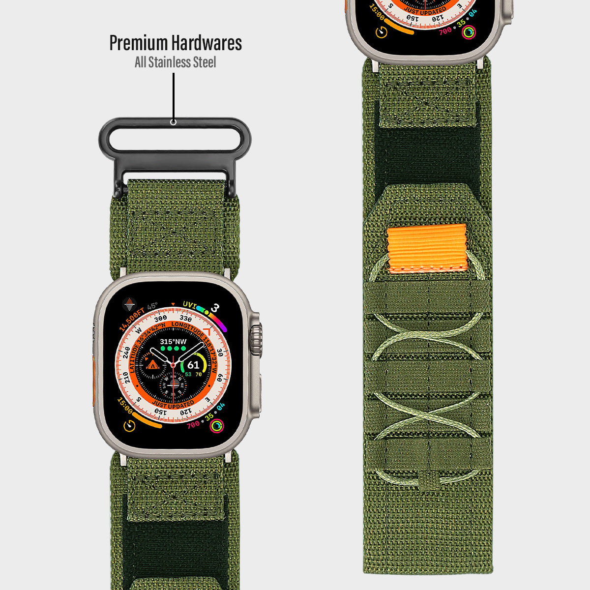 Taktisk nylonrem for Apple Watch