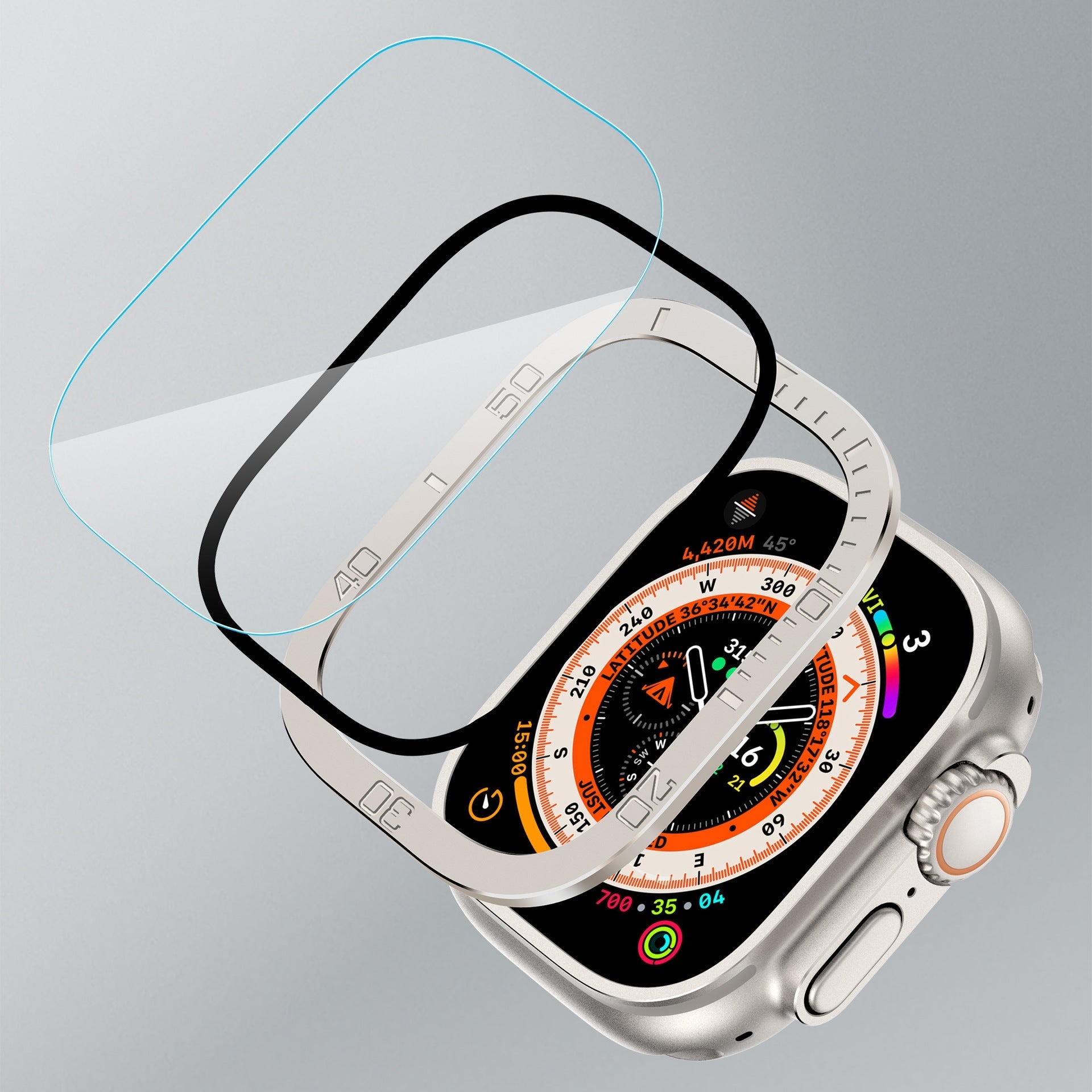 Displayschutzfolie aus gehärtetem Glas für die Apple Watch Ultra