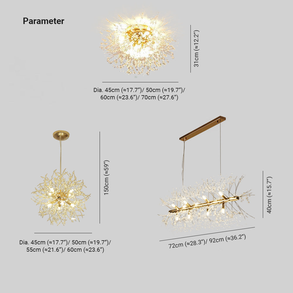 Závěsná LED svítidla Lili Design White Gold Metal Obývací pokoj Jídelna