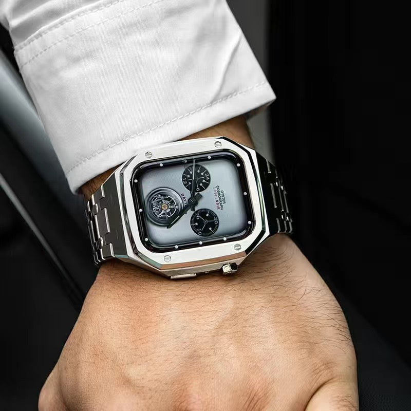 AP9006 316L Rozsdamentes Acél Szíj Rozsdamentes Acél Tok Utólagos Készlet Apple Watch-hoz