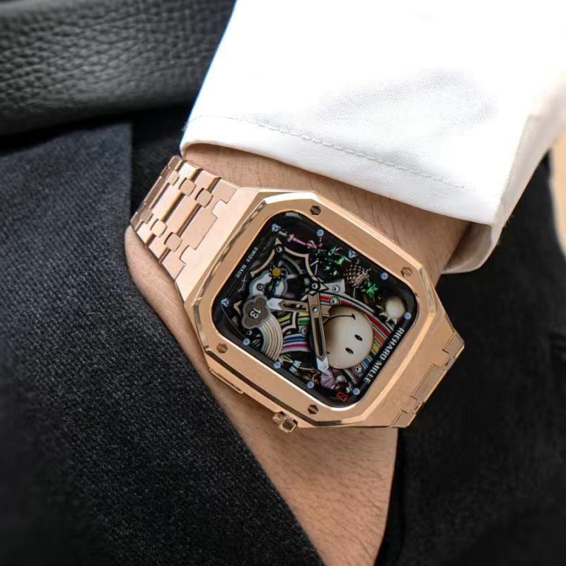 AP9006 316L Rozsdamentes Acél Szíj Rozsdamentes Acél Tok Utólagos Készlet Apple Watch-hoz