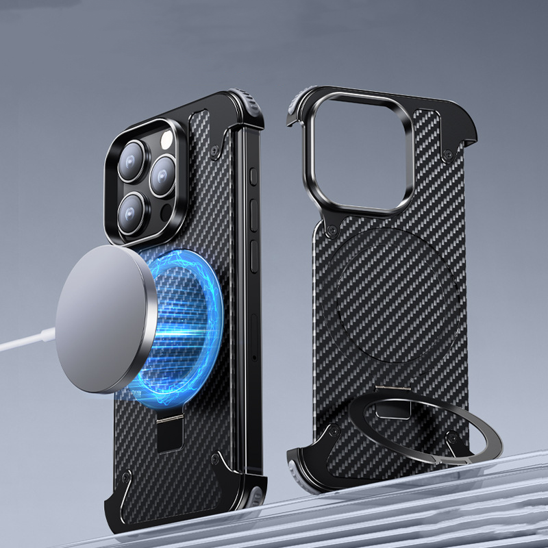 Aluminium Skeleton Carbon Fiber Design  For Iphone