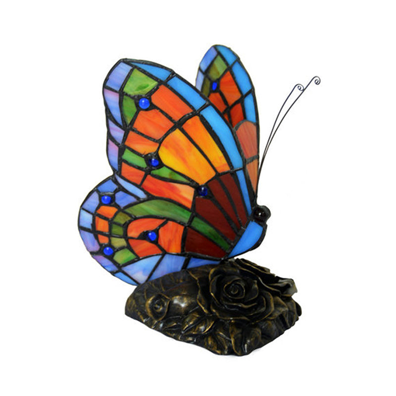 EleganteLicht - Elegant Table Lamp with Butterfly Shade and Rose Base