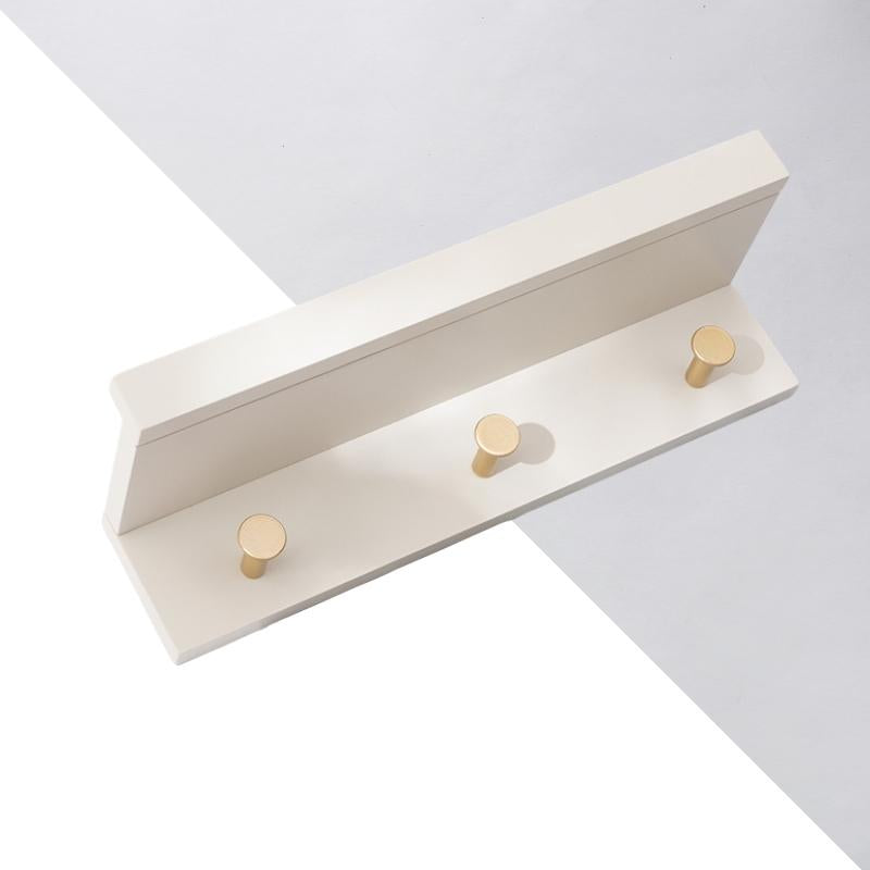 Huxley Wall Storage Shelf with Gold Hooks