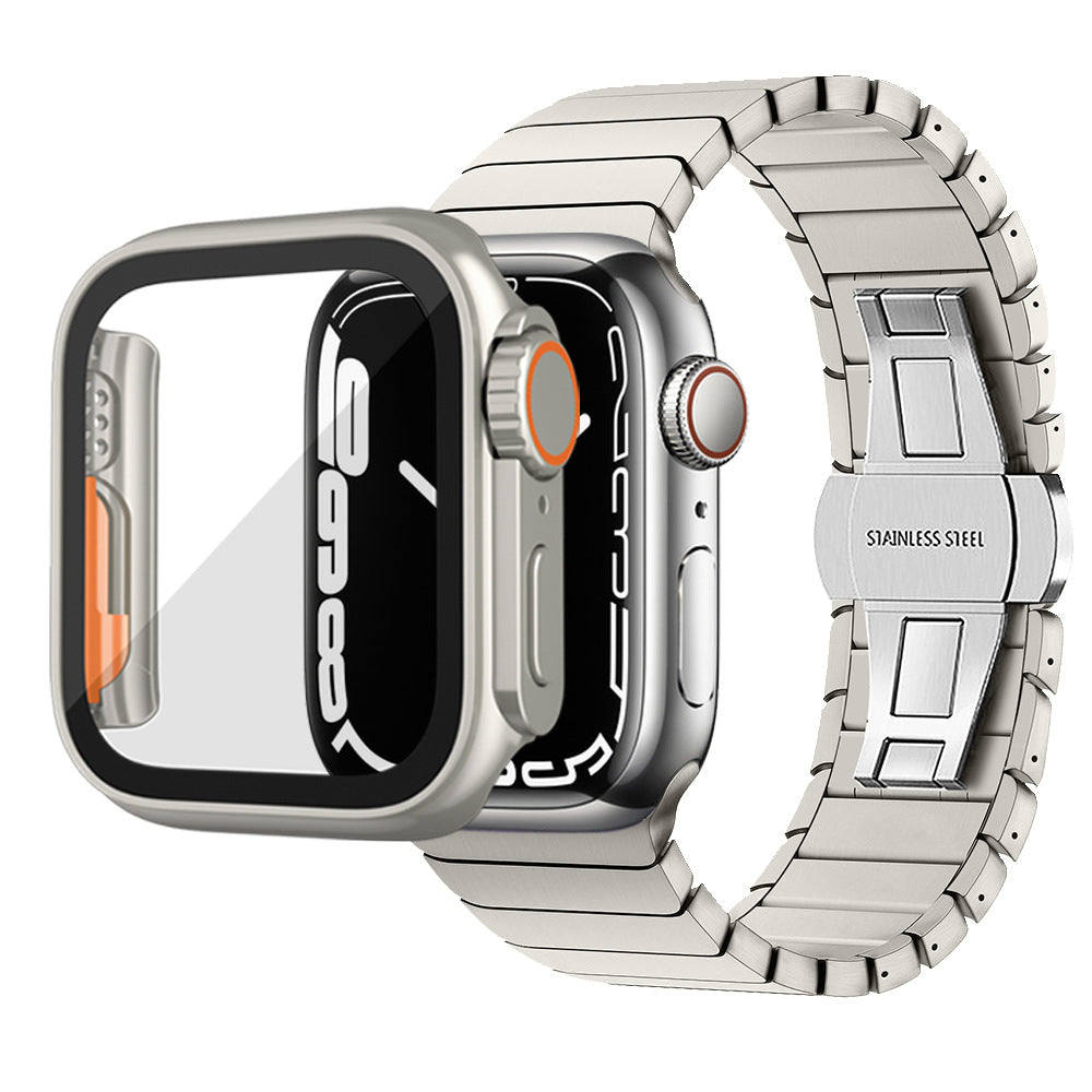 Ultra-thin & Waterproof Apple Watch Case with Tempered Glass Film