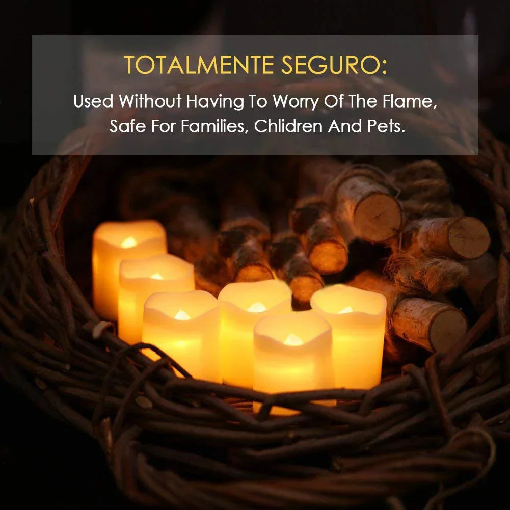 Set di 24 candele LED senza fiamma