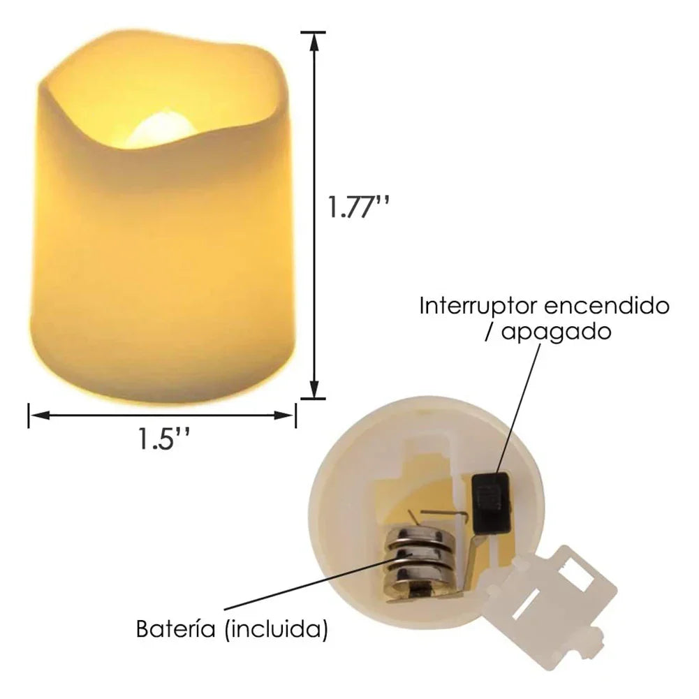 Sada 24 LED bezplamenových svíček