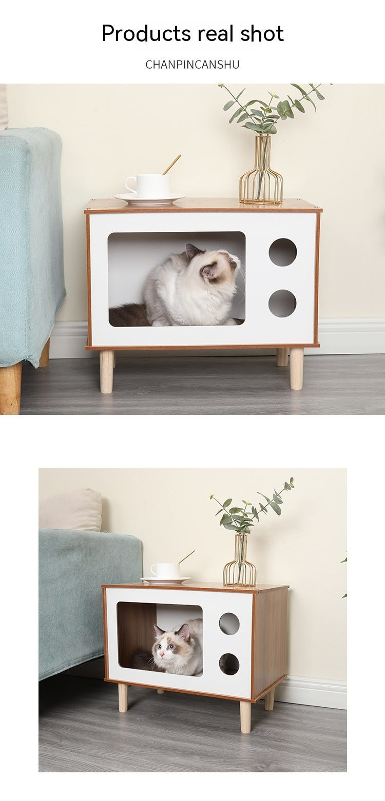 WoodNest Pet Bed & Bedside Table Combo