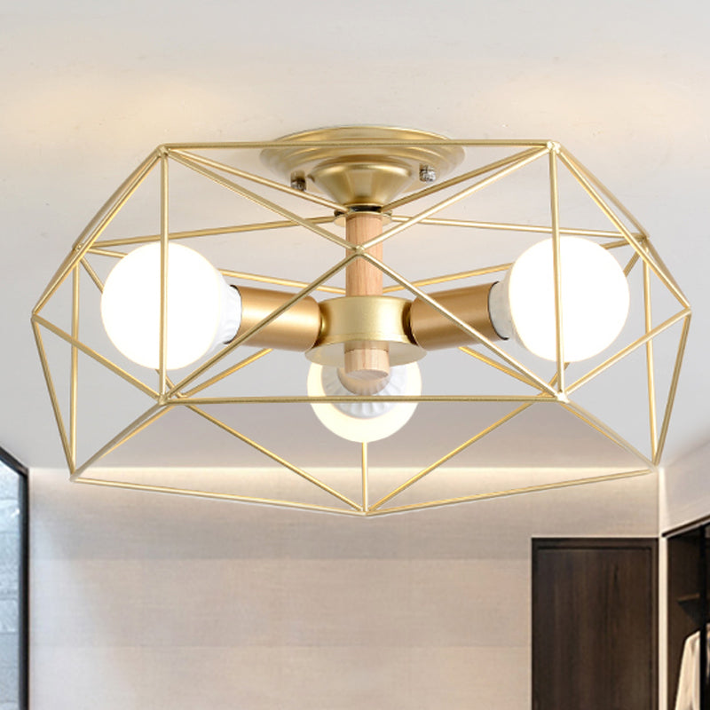 IndustrialGlow – Halv infälld taklampa med geometrisk design