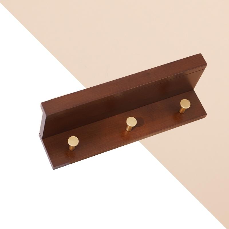 Huxley Wall Storage Shelf with Gold Hooks