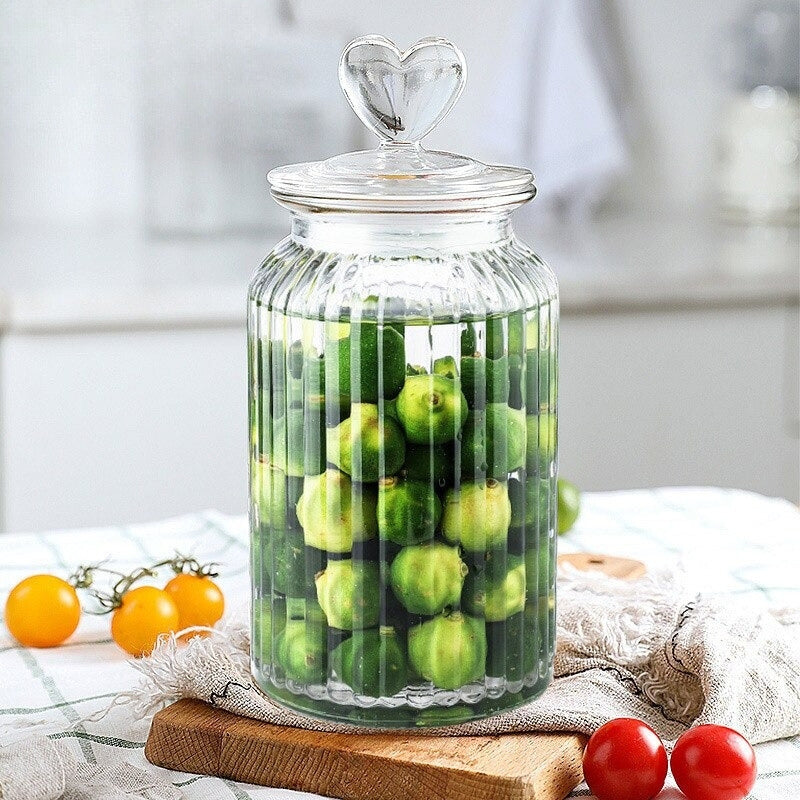 Clear Farmhouse Airtight Glass Storage Container Jars