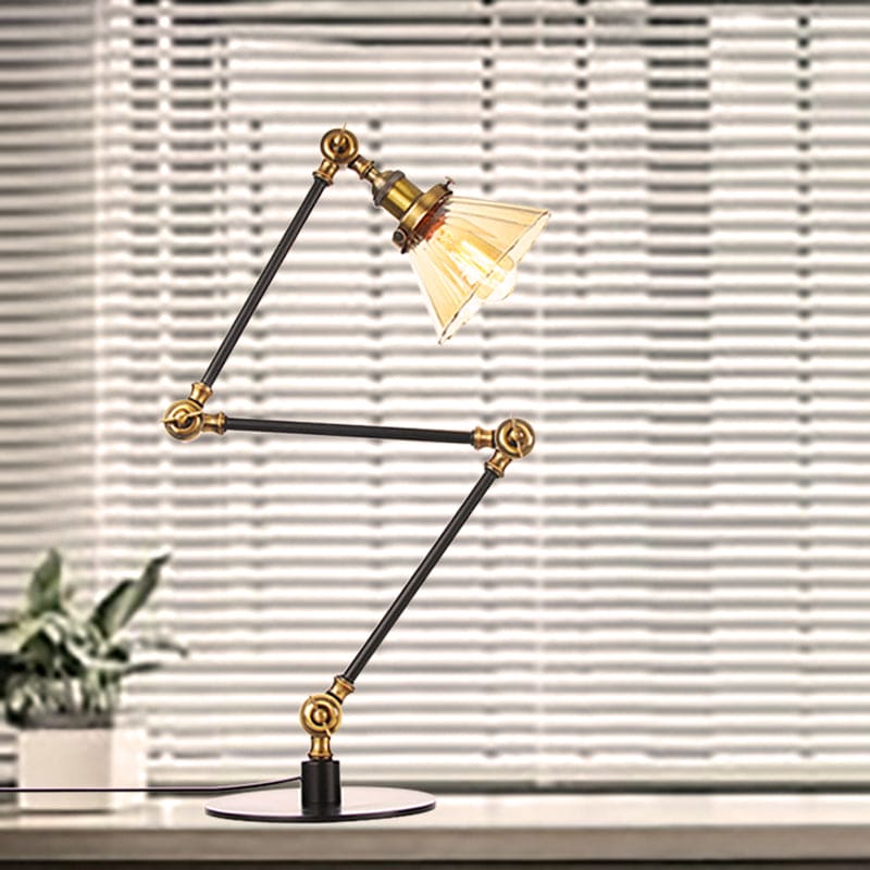 LumiClear - Elegant Cone Shaped Clear Glass Table Lamp