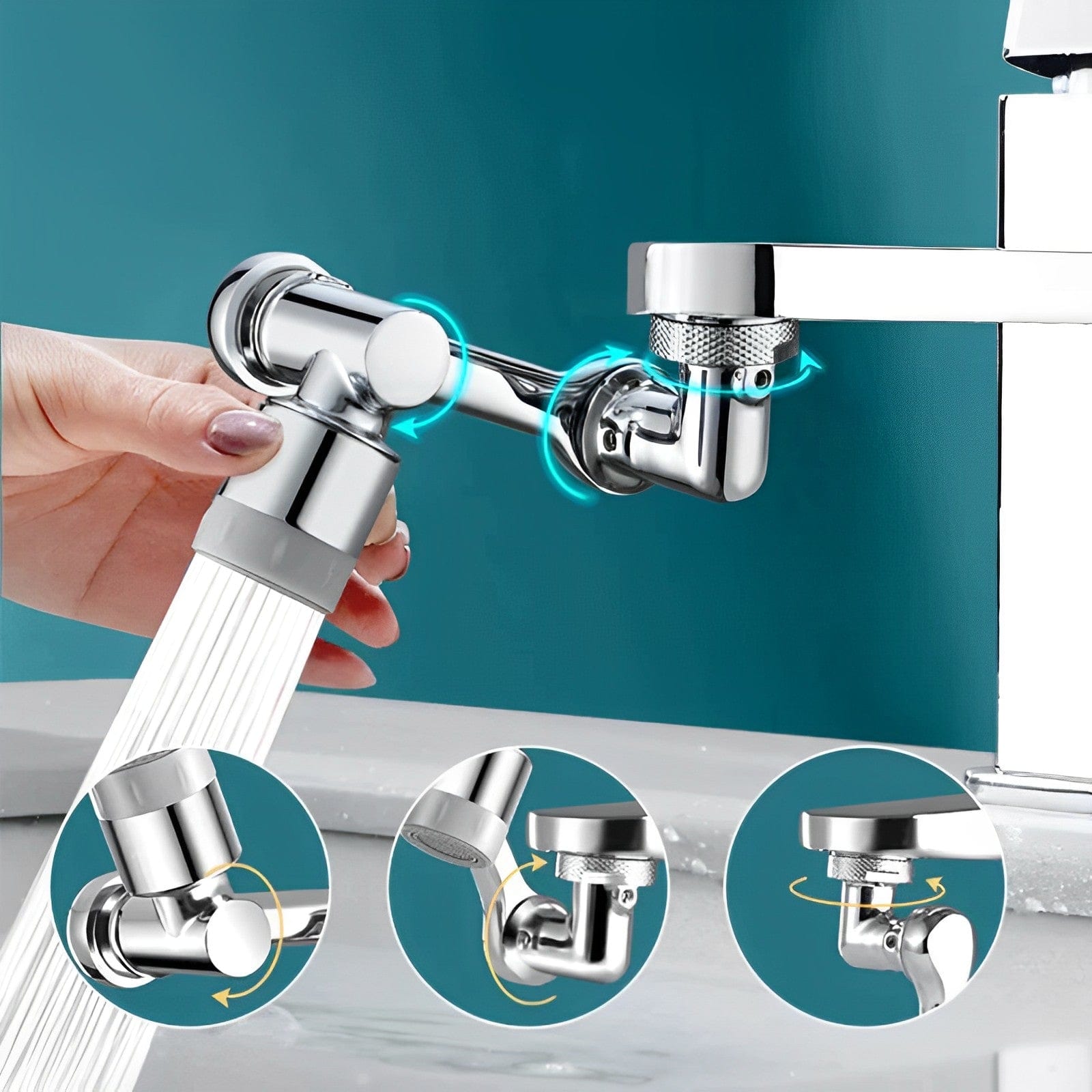 Rotating faucet extension for easy cleaning