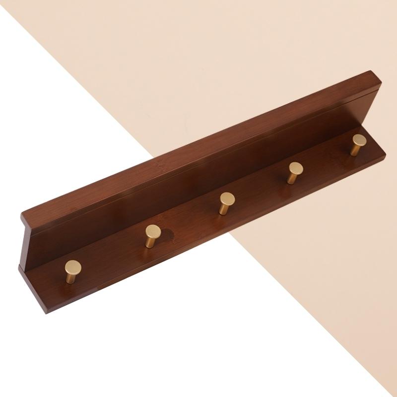 Huxley Wall Storage Shelf with Gold Hooks