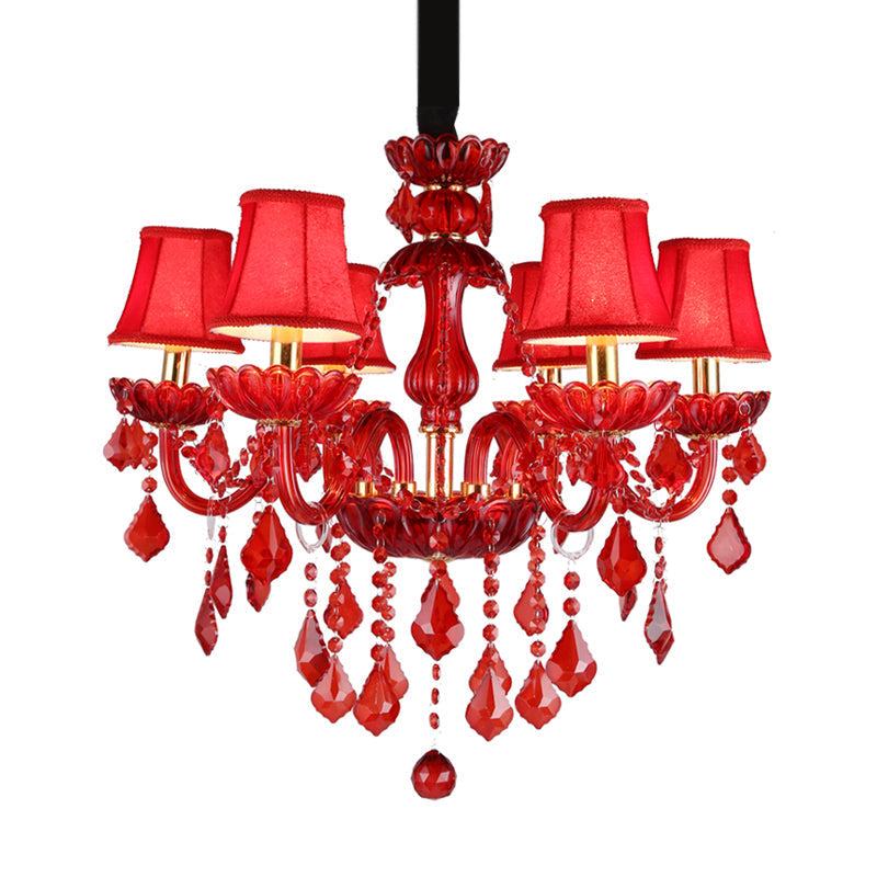 Candelabro Vermelho Moderno com Cristais