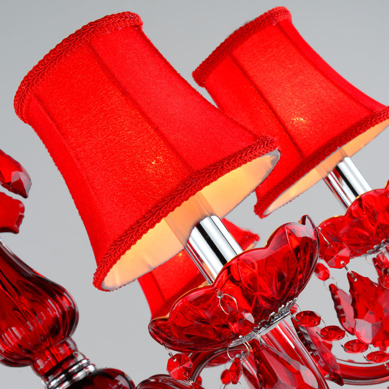 Candelabro Vermelho Moderno com Cristais