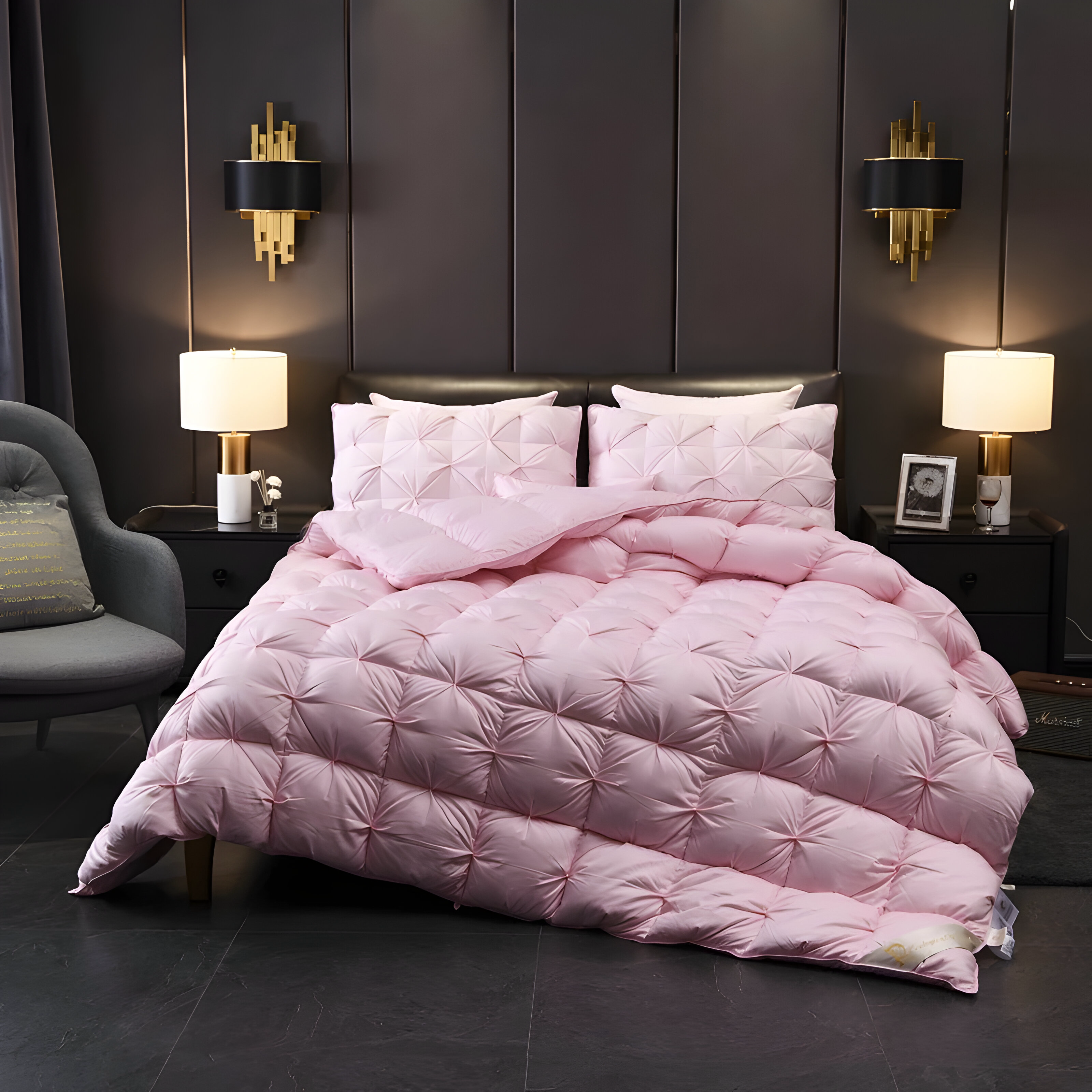 Splendore Pink Goose Down Comforter