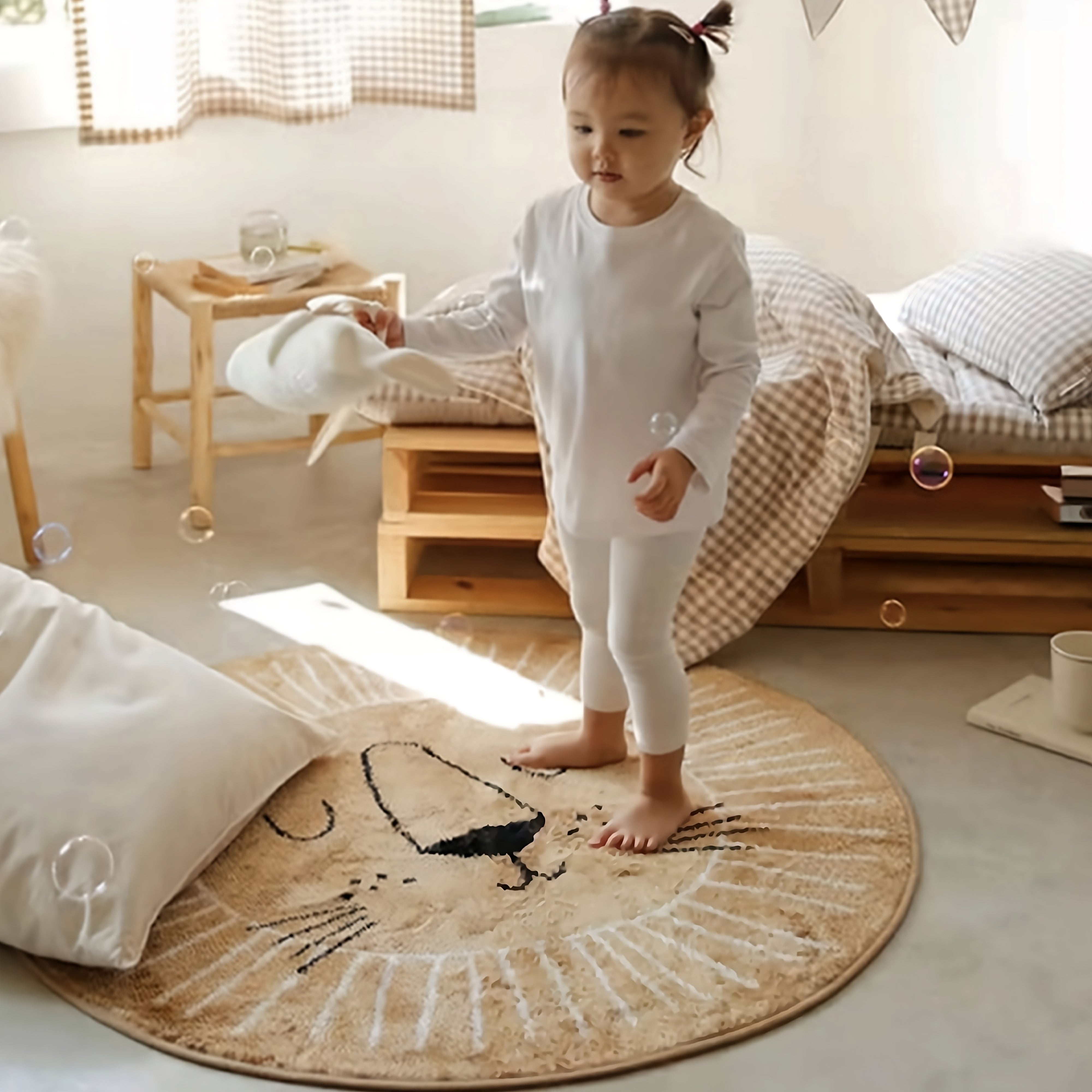 Nordic Boho Nursery Lion szőnyeg