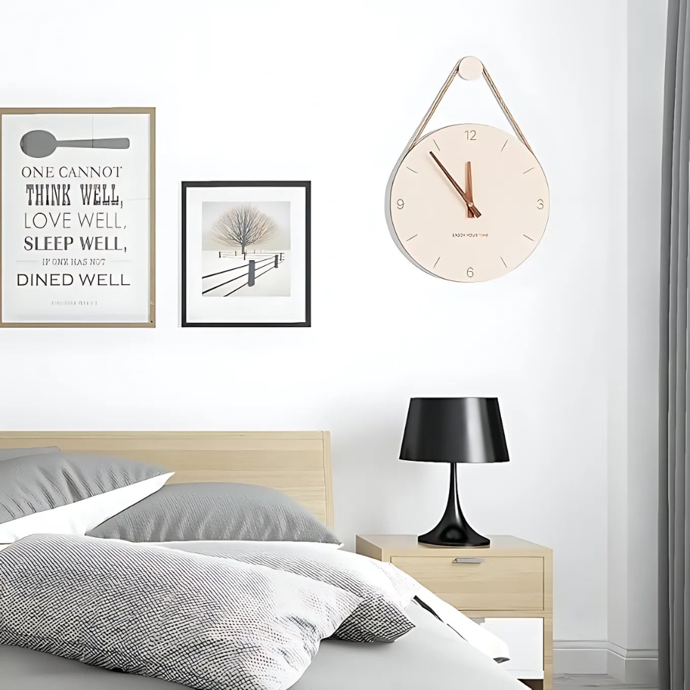 Minimalistische Touw Houten Wandklok