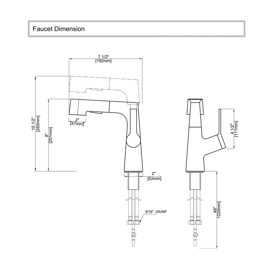 Single-Hole Rotatable Pull-Out Faucet