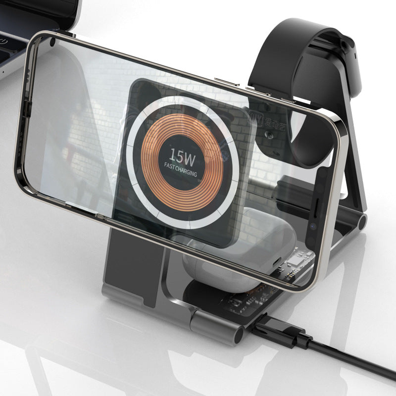 T25-3in 1 Wireless Charging Station For Apple Watch & iPhone