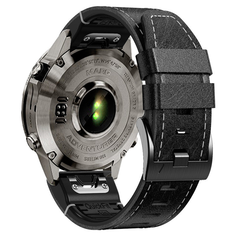 TPU + Nahkaremmi Garmin Fenix 8 7X 6XPro:lle