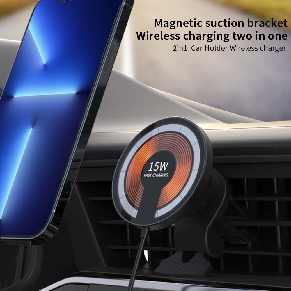 Detachable 2-in-1 car magnetic charger