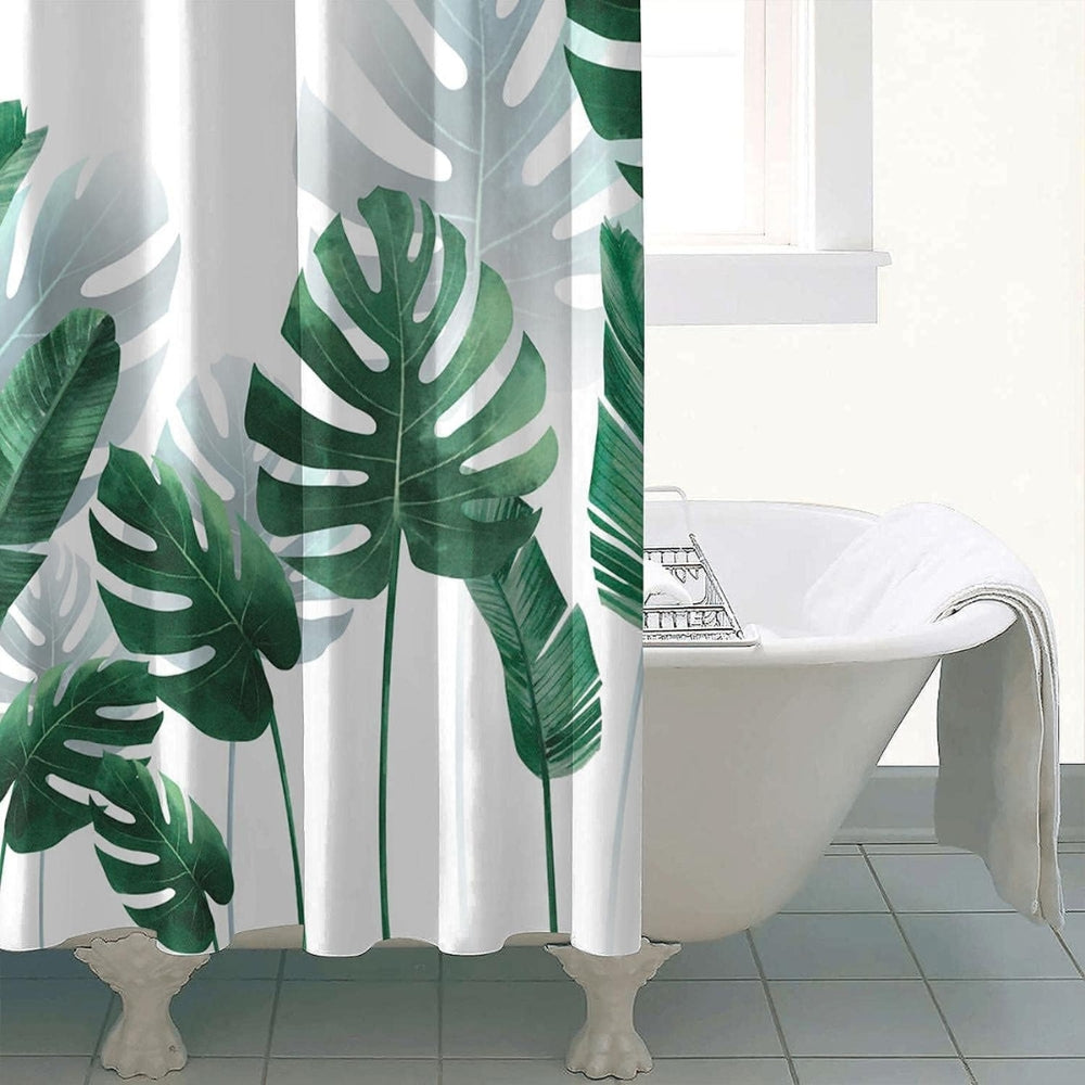 Rideau de douche feuilles de Monstera tropicales