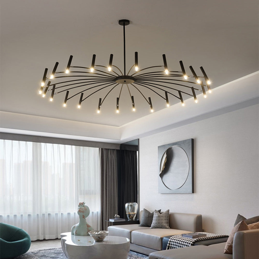 EvetteLuxe - Candelabru modern cu LED-uri în aur și negru