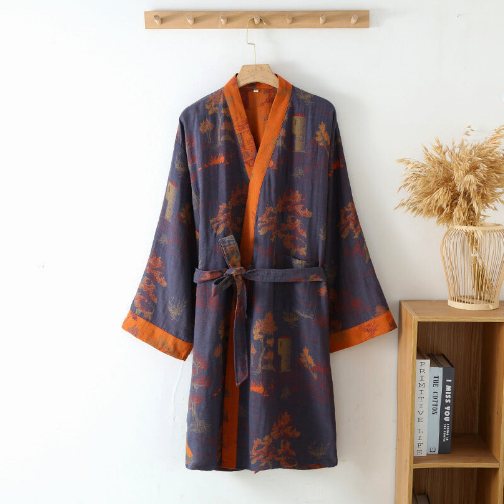 Pure Katoenen Rustieke Elegantie Kimono Badjas