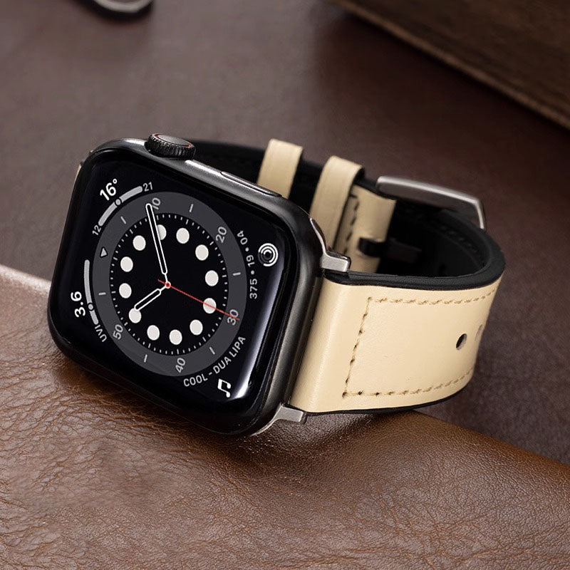 Correa de cuero de silicona para Apple Watch