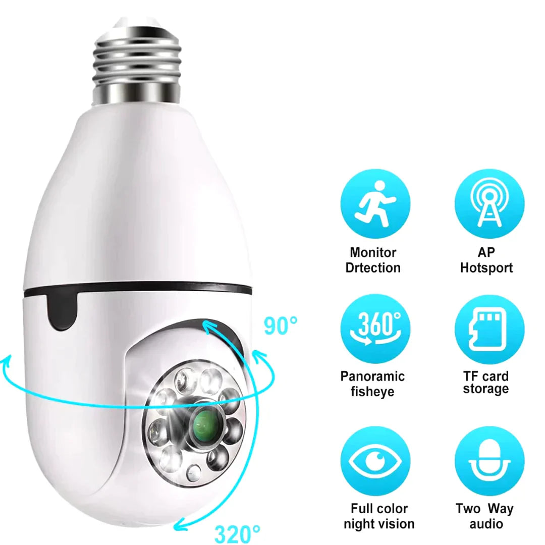 360° SURVEILLANCE CAMERA BULB