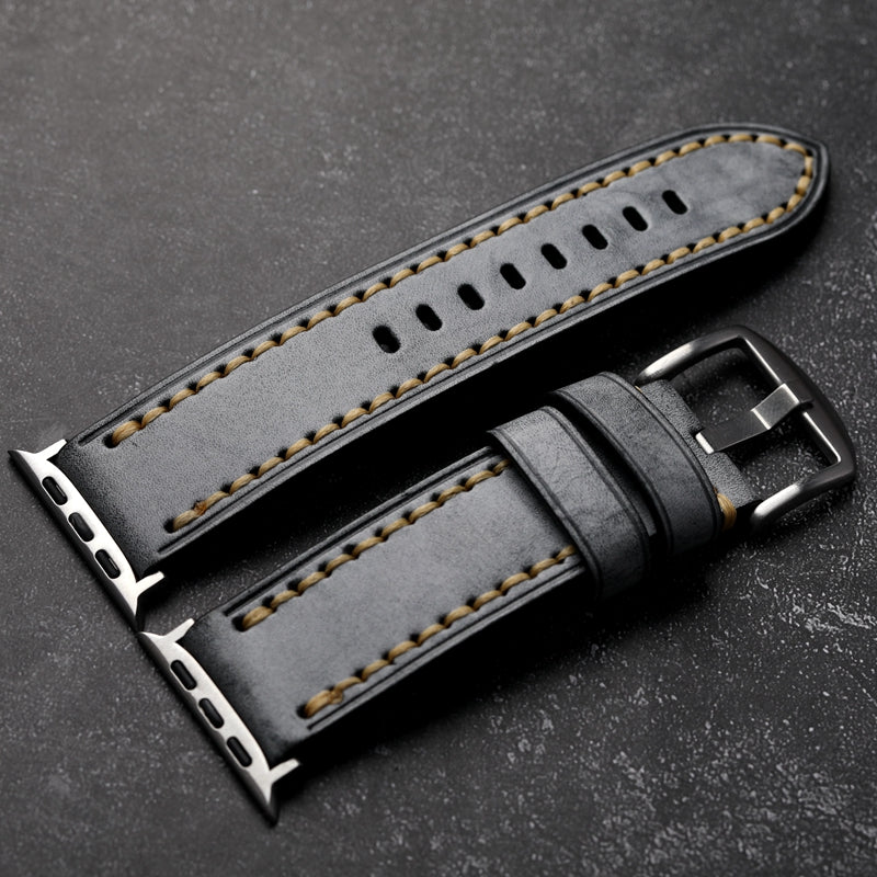 Simple Handmade Leather Apple Watch Strap