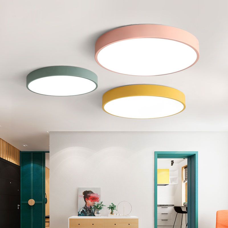 Morandi Lampada da Soffitto Moderna a LED Rotonda in Metallo Rosa Grigio Soggiorno