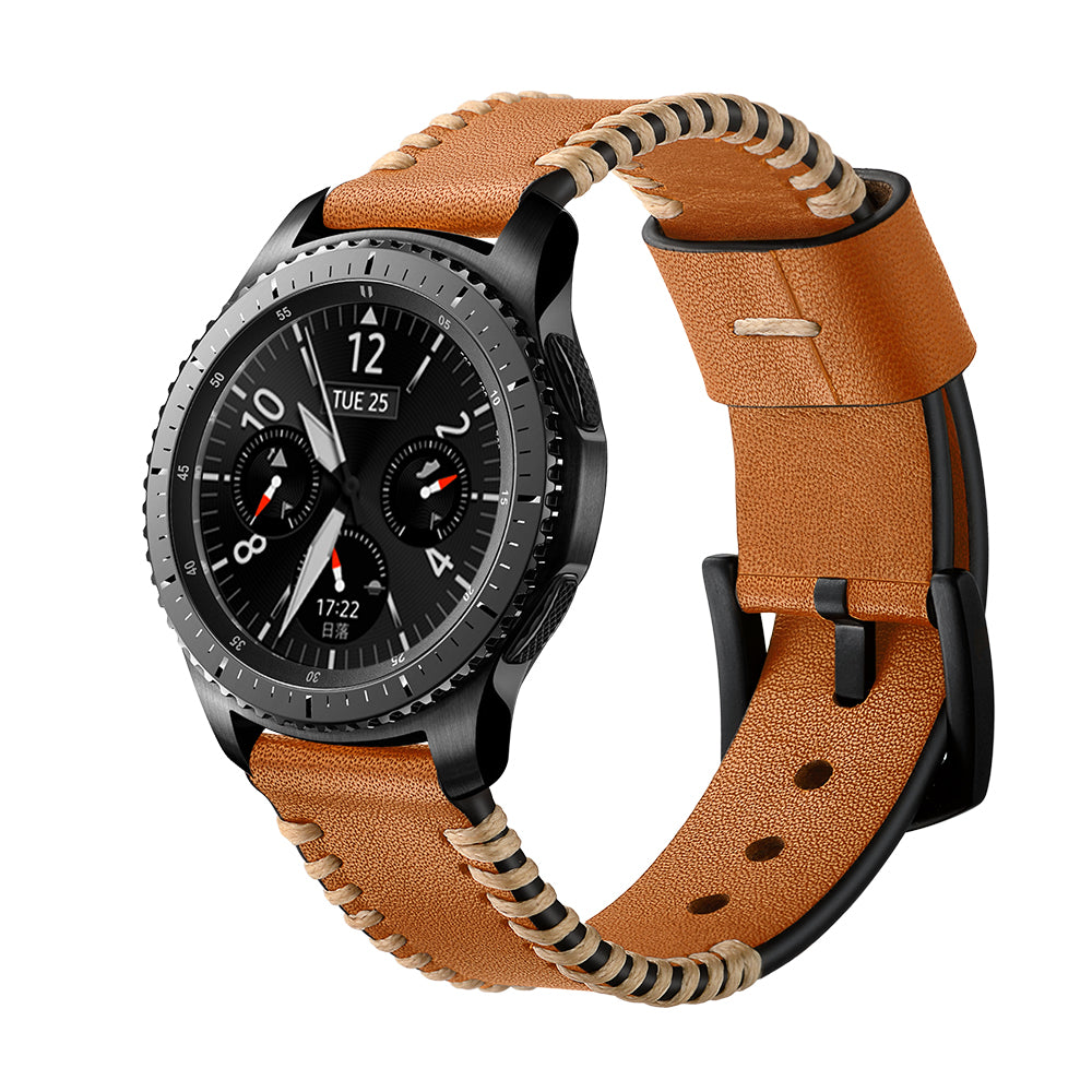 Lær Håndsydd Rem For Samsung Galaxy Watch 4/5/6/7-20mm