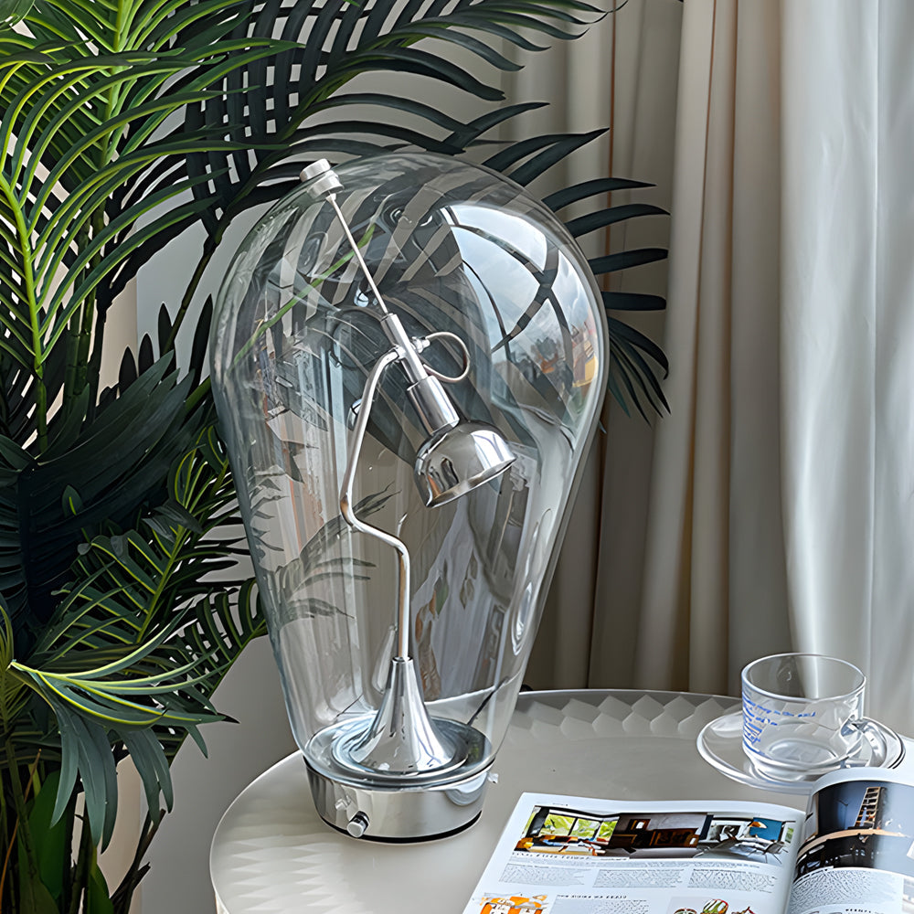 LumiMagnet - Glass Table Lamp with Industrial Magnetic Control and Touch Dimmer