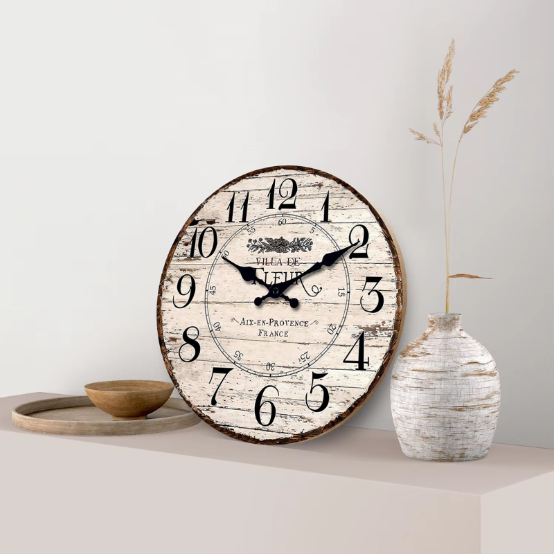 CountryTime – Rustic Wall Clock without Ticking Sounds