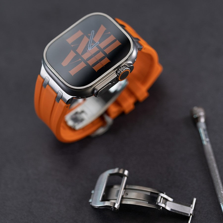 NOVA Pulseira Grossa de Silicone com Adaptador de Titânio para Apple Watch