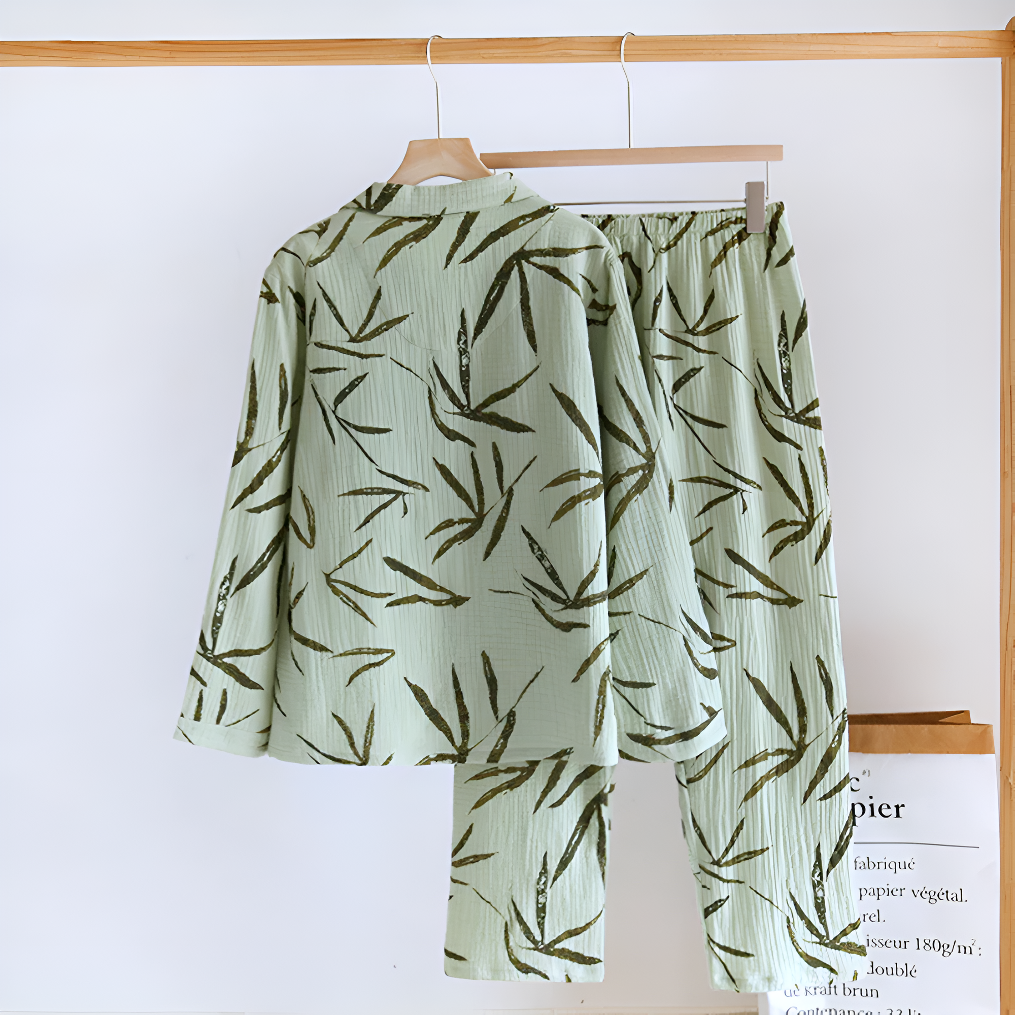 Ensemble de Loungewear à Motif de Feuilles Fraîches