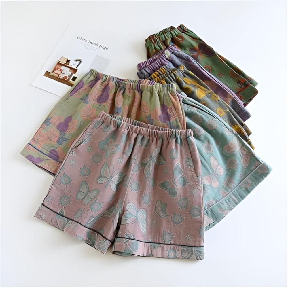 Shorts in Cotone con Stampa Farfalla