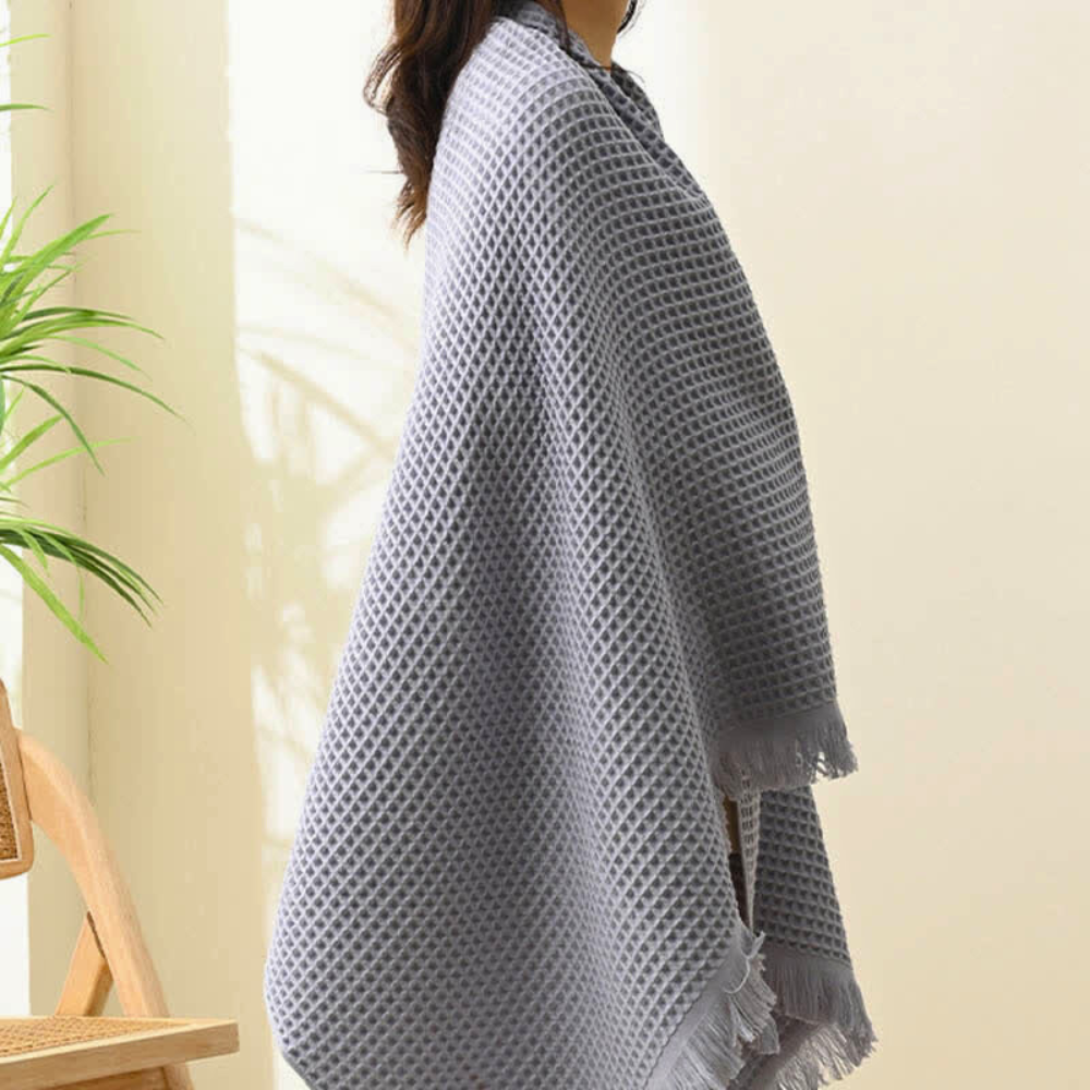 Pure Cotton Waffle Shawl Bath Towel