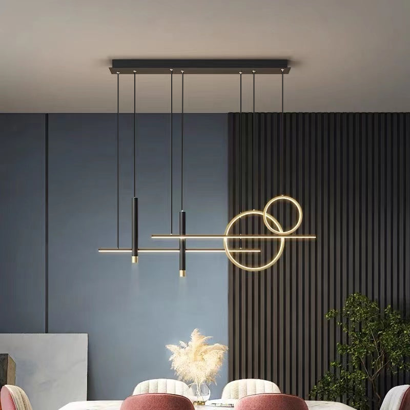 MadinaGlow - Elegante zwarte metalen LED-kroonluchter