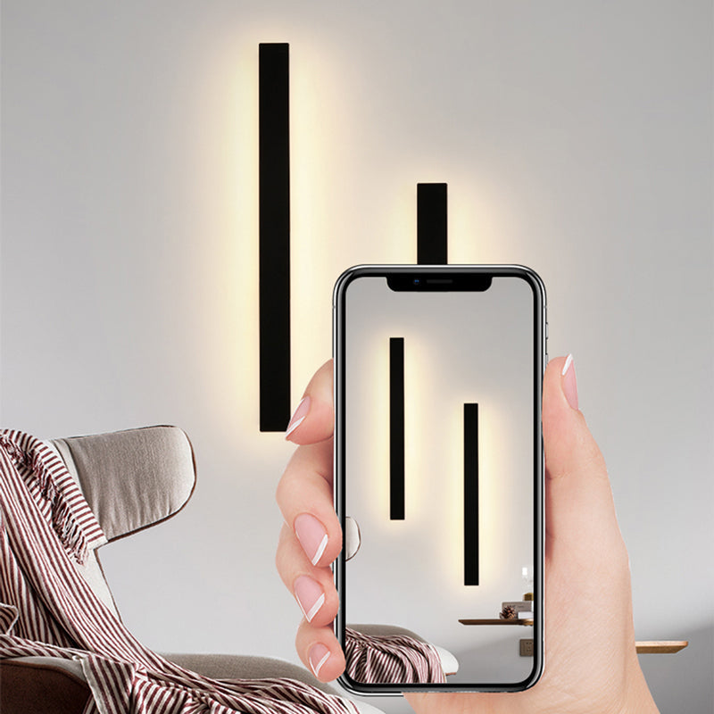 Lămpi de perete LED cu design modern Edge, metal negru pentru grădină și hol