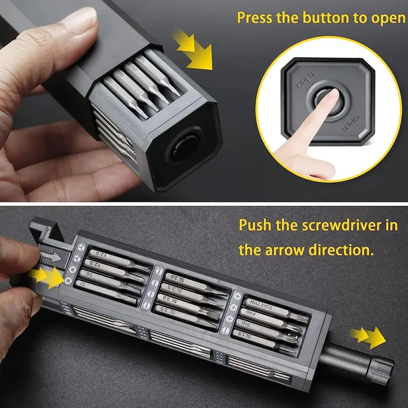 46-in-1 Compact Precision Screwdriver Set with Push Eject