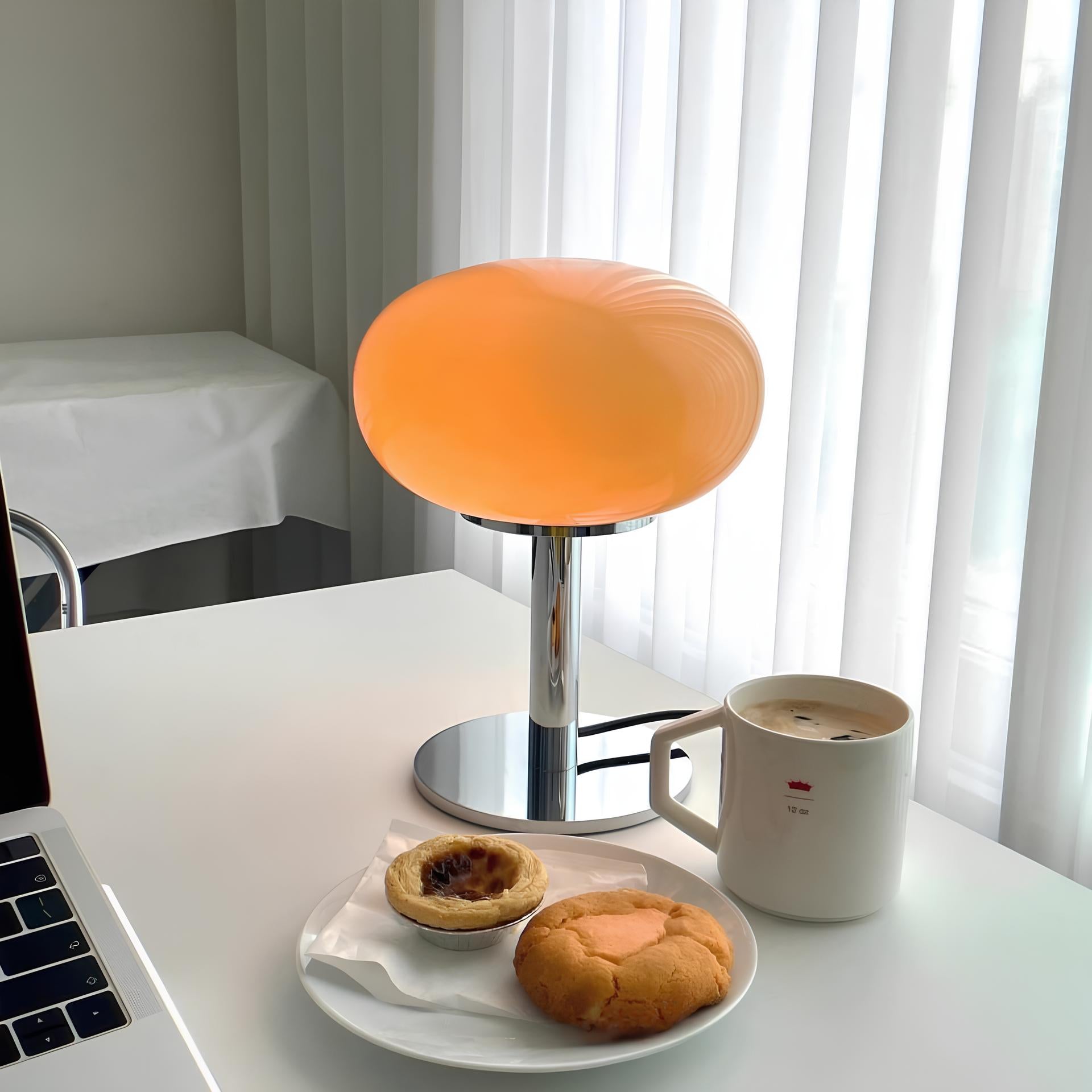 Lámpara de mesa de cristal con forma de piruleta