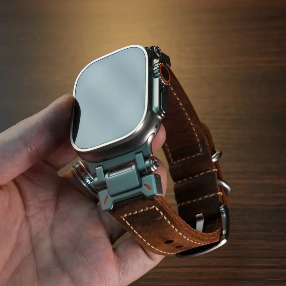 Taktisches Lederarmband für die Apple Watch