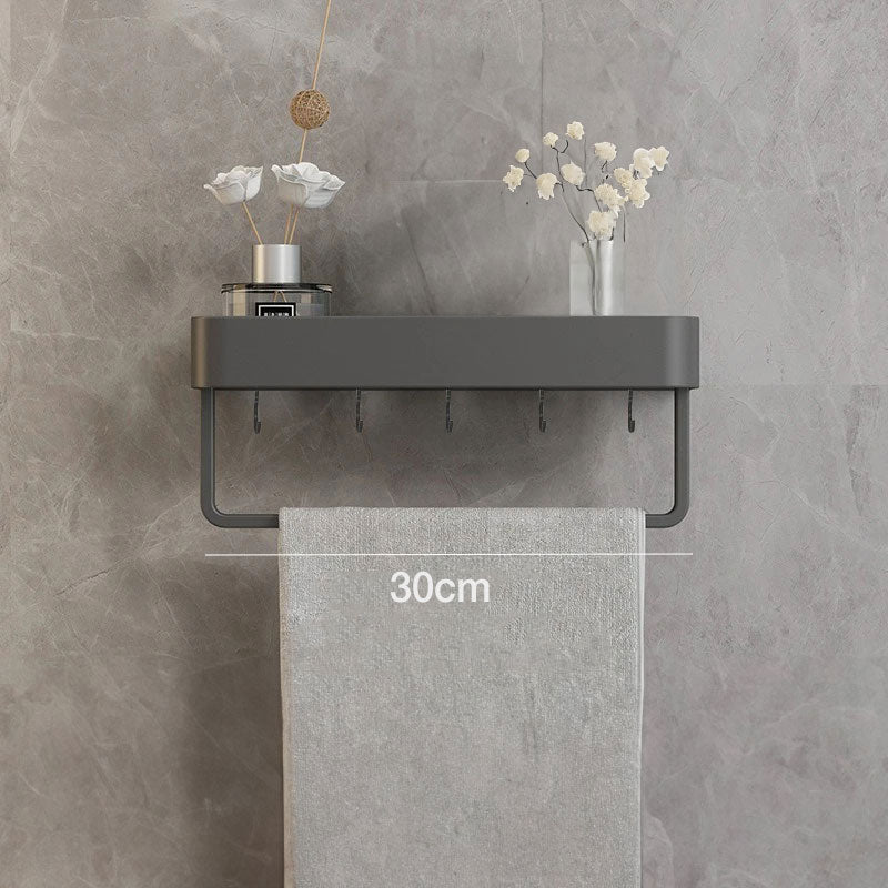 Contemporary Sleek Gray Bathroom Shelves