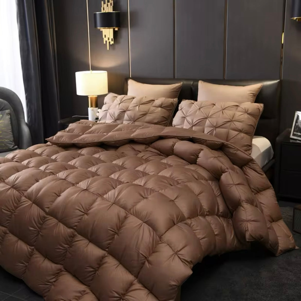 Splendore Brown Goose Down Comforter