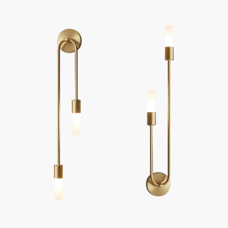 Meza Modern LED Wall Lamp, 2-Light, Stick, Gold, Living Room