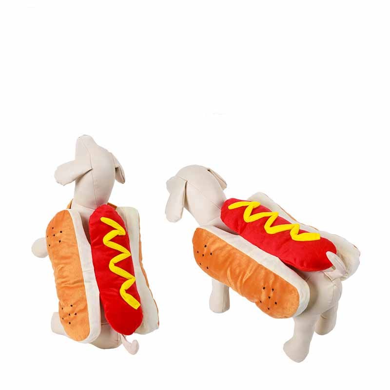 Costume de hot-dog brûlant pour animal de compagnie